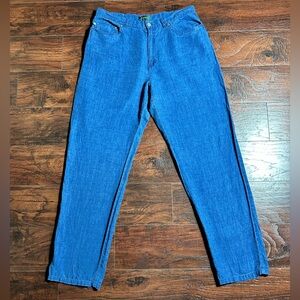 Ralph Lauren Women's Size 14 Blue Linen Pants